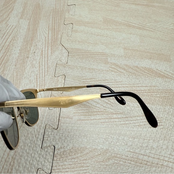 Ray Ban CLUBMASTER RB 3576-N 043/71 Large Black Green Gold Sunglasses - Picture 6 of 10